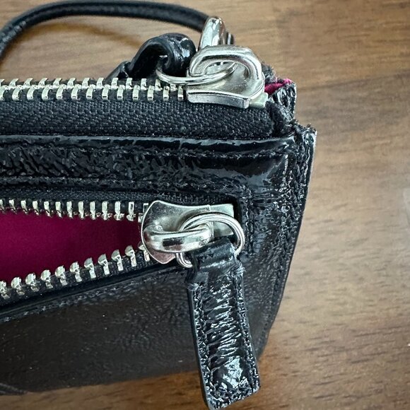 Coach Black Leather Zip Wristlet Wallet - Picture 4 of 8